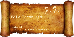 Faix Terézia névjegykártya